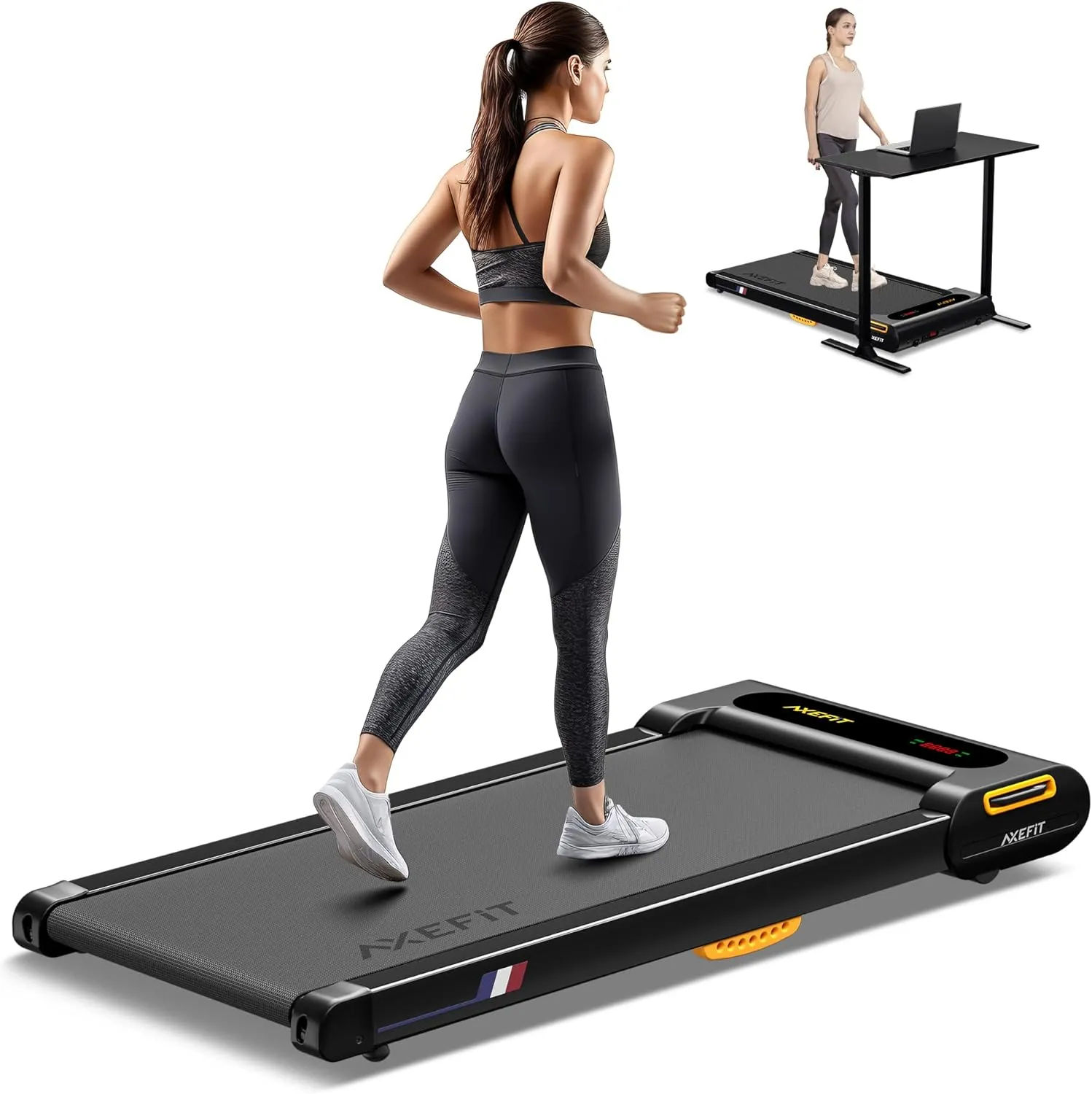 Walking Pad Under Desk Treadmill for Home Office - 2 in 1 Quiet Portable Treadmill for Walking and Jogging with Remote Control, LED Display, 2.5HP