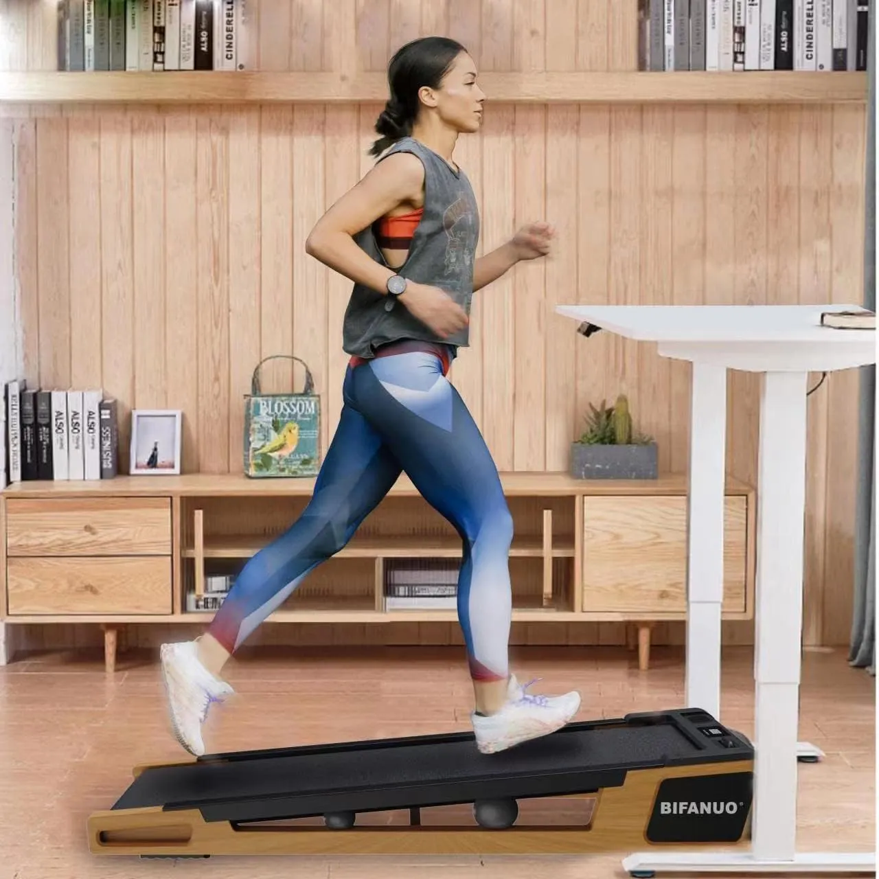 Walking Pad Under Desk Treadmill Small Compact Walking Treadmill with Incline 5° Fit Standing Desk