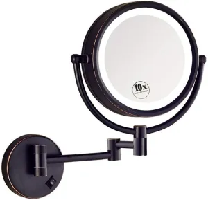 Wall-Mounted Make-up Mirror 8 Inch Foldable Bathroom Shaving Mirror, Extendable Light Cosmetic Wall Mirror Double-Sided