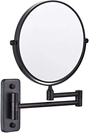 Wall Mounted Makeup Mirror 8-inch 3X Magnification 360°Swivel Extending Folding Bathroom Shaving Cosmetic Make Up Mirror(Titanium Gold 1X/3X) (Black Bronze 1X/5X)