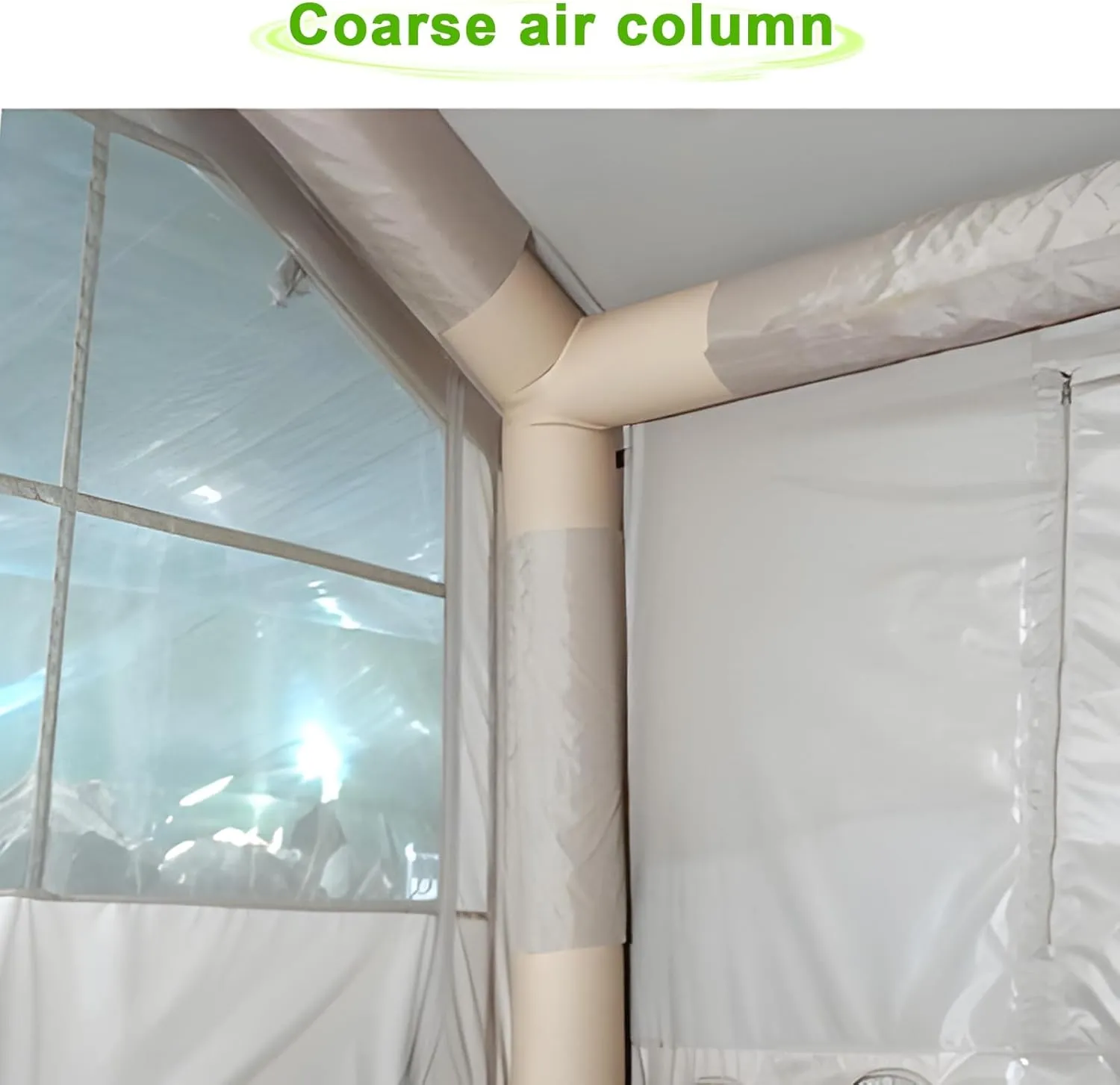 Waterproof Windproof Inflatable Tent with Quick Blow-Up Setup, 1-6 Person Glamping Air Tent with Spacious Cabin Design, Family Camping Tent House for All-Weather Adventures Beige 300cm