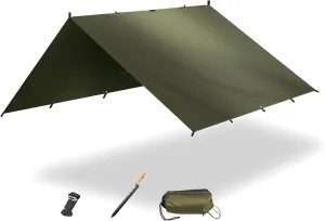 Waterproofs Tarps Tent Shade Garden Canopy Sunshades Outdoor Campings Awnings Shelters Tarps with Rope & Ground Nails