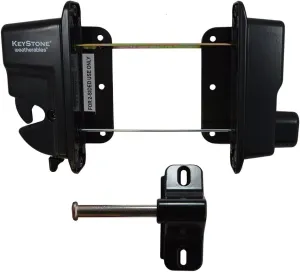 Weatherables Keystone 2-Sided Key-Lockable Gate Latch – Zinc Diecast Metal Heavy Duty Gate Latch with Self-Latching Gate Lock, Made for Easy Installation on Metal, Wood & Vinyl Fences, Keyed Alike