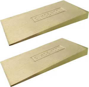 WEDO 2pcs Non-Sparking Flange Wedge Set, Spark-free Safety Flange Wedge,Aluminum Bronze,Die-Forged, Corrosion Resistant, DIN Standard, Size100*50 * 10mm(4”*2”*2/5”),Suit for Petrochemical Industry