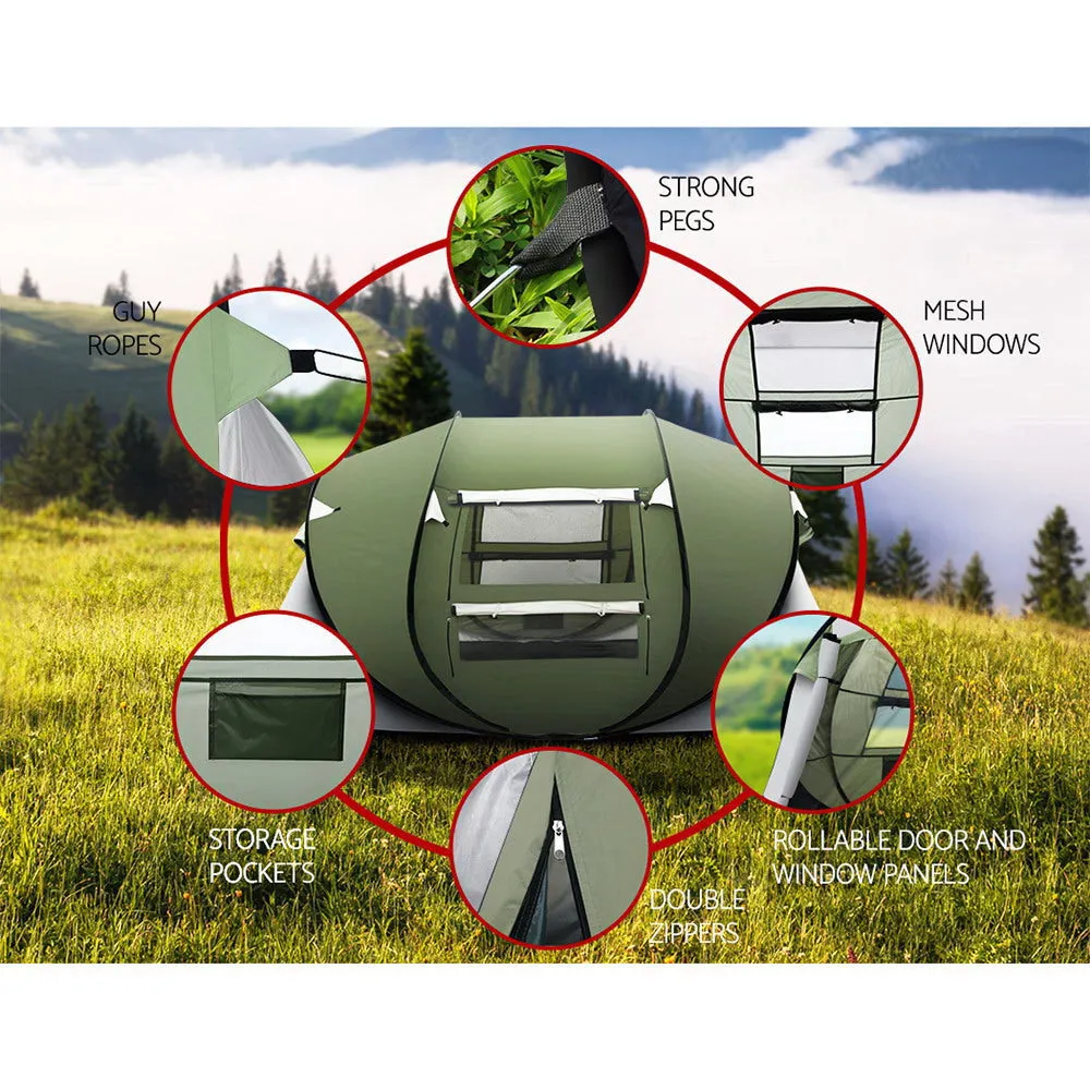 Weisshorn Instant Up Camping Tent 4-5 Person Pop up Tents Family Hiking Beach Dome-TAS_Metro