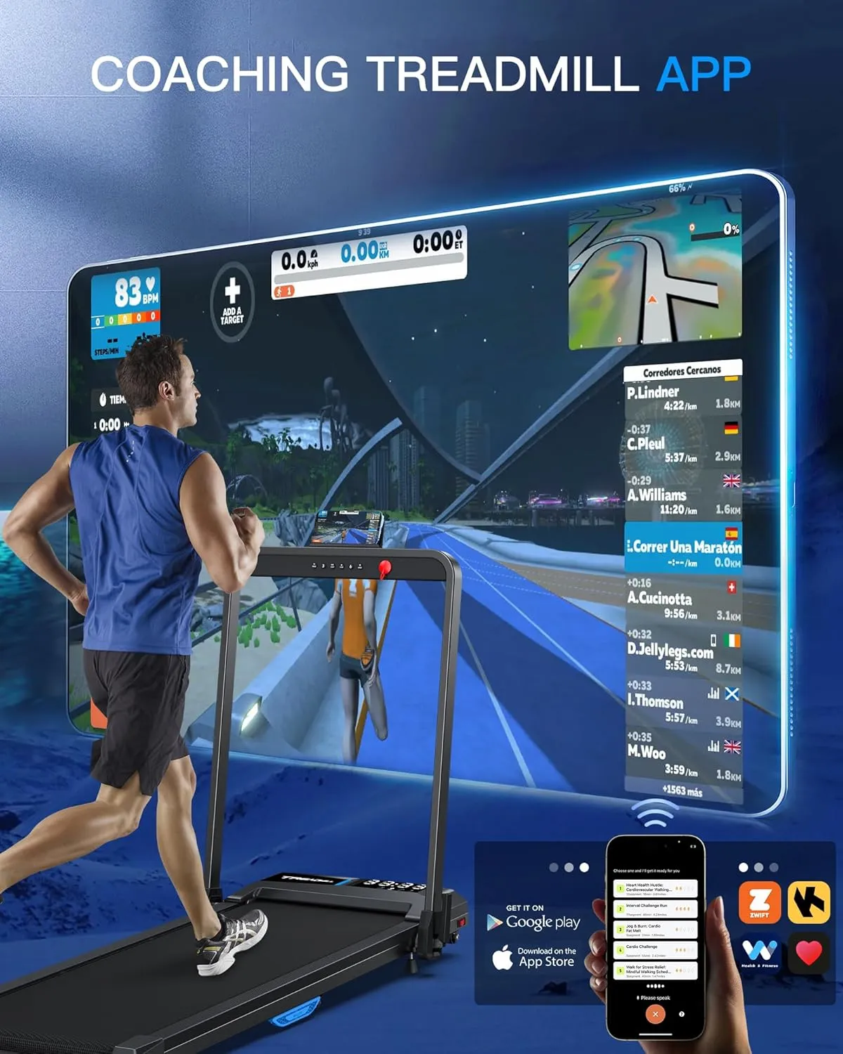 WELLFIT 10% Incline Walking Pad, 2.5HP 4MPH/7.6MPH 265/340 lb  Capacity Treadmills for Home, Wide Running Area Treadmill with Mute Remote, APP and Console Control for Small Space, No Assemble