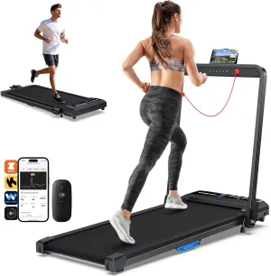 WELLFIT 10% Incline Walking Pad, 2.5HP 4MPH/7.6MPH 265/340 lb  Capacity Treadmills for Home, Wide Running Area Treadmill with Mute Remote, APP and Console Control for Small Space, No Assemble