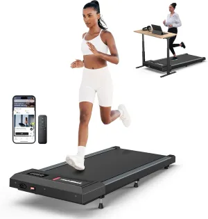 WELLFIT 2025 Smart Walking Pad with 10% Incline, 2.5HP Quiet Under Desk Treadmill for Home, 4 MPH Speed, 265 lbs Capacity, APP/Mute Remote, Works for WELLFIT Voice Control KINOMAP Apple Health