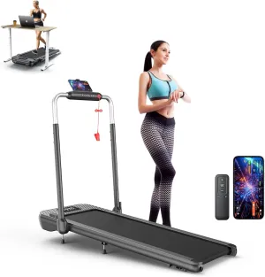 WELLFIT 2025 Upgraded 10% Incline Walking Pad – Auto & Manual Incline for Efficient Fat-Burn, Joint-Protective Shock-Absorbing Deck, 265/340 lb Capacity, Quiet Under-Desk Compact Treadmill for Home