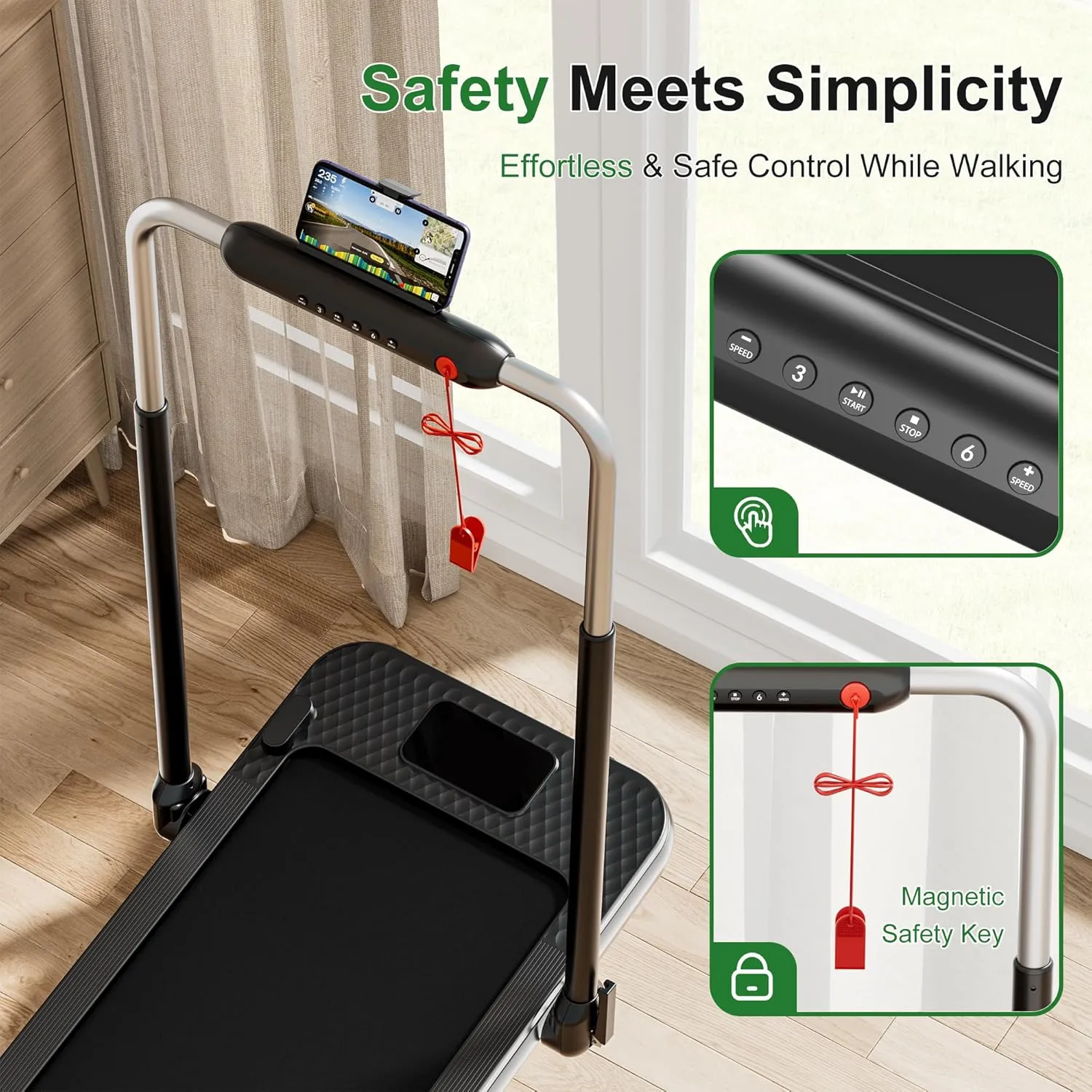 WELLFIT 2025 Upgraded 10% Incline Walking Pad – Auto & Manual Incline for Efficient Fat-Burn, Joint-Protective Shock-Absorbing Deck, 265/340 lb Capacity, Quiet Under-Desk Compact Treadmill for Home