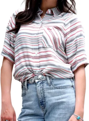 Western Shirt Womens S/S Stripe Multi-Color CTW7477002