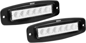 Westin 09-1918FM6 FM6 Flush Mount Single Row LED 6x3W Bridgelux with Terminated Wiring (Set of 2)