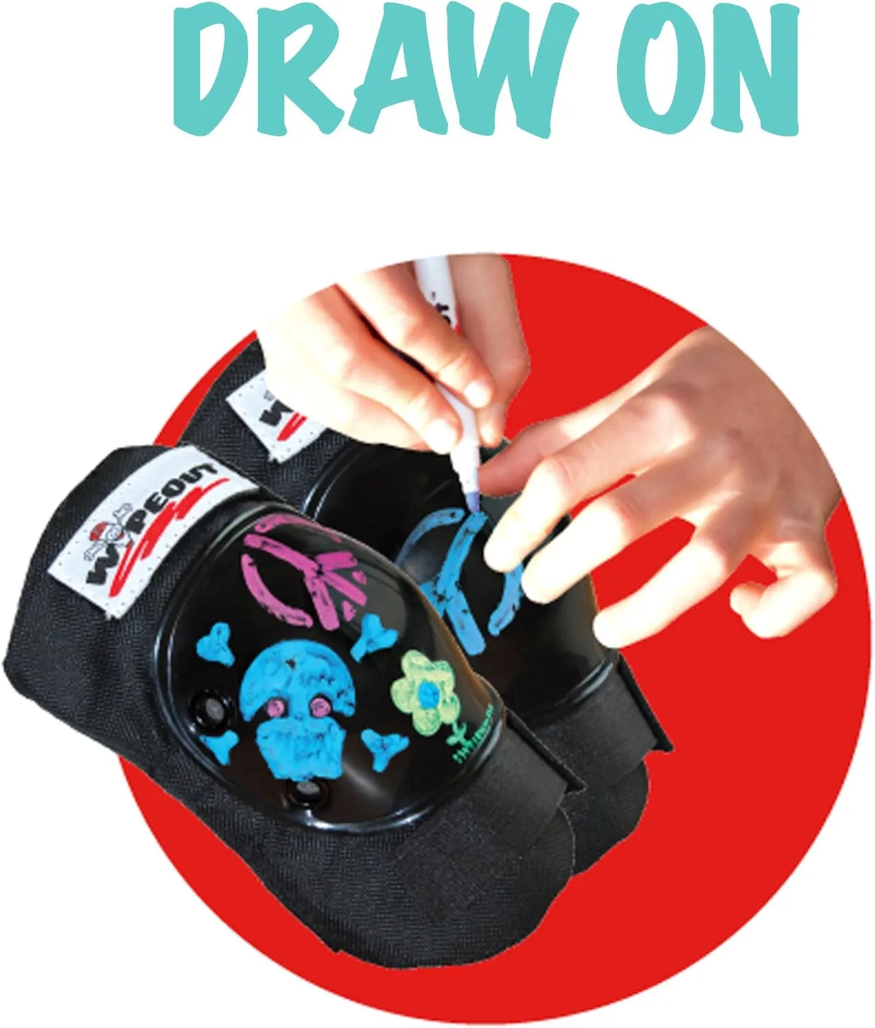 Wipeout Dry Erase Kids Pad Set with Knee Pads, Elbow Pads, and Wristguards