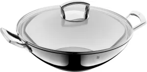 WMF Wok-Set Uncoated Pouring Rim, Silver, 36 cm, 2-Piece