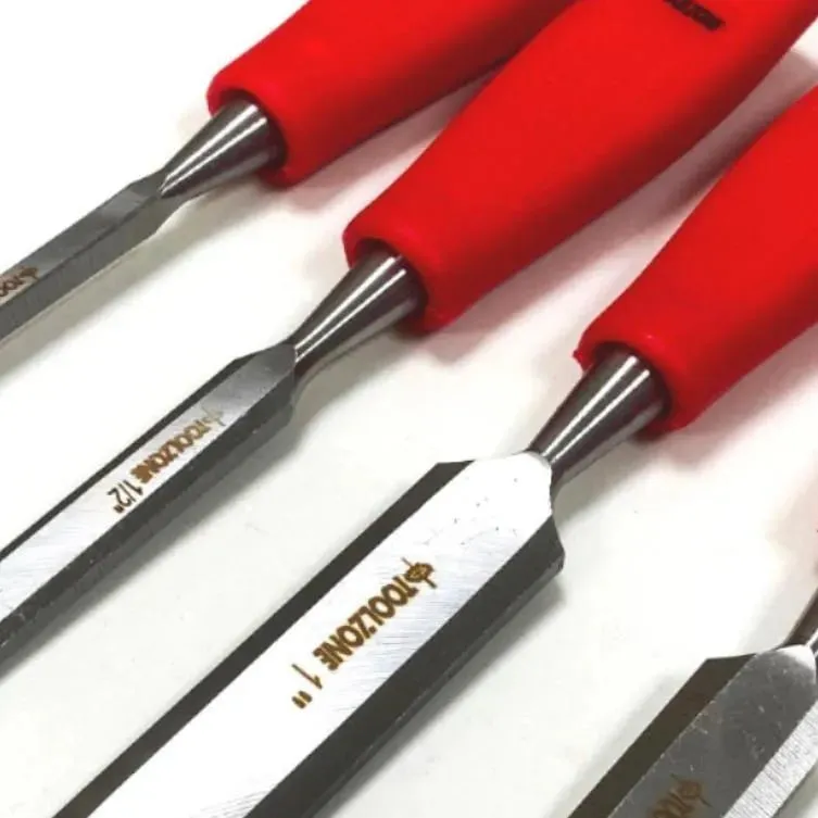 Wood Chisel Set Woodworking Bevel Edge Hand Carpentry 4PC - 1/4 1/2 3/4 1"