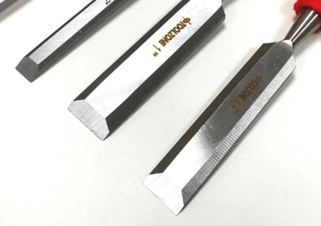 Wood Chisel Set Woodworking Bevel Edge Hand Carpentry 4PC - 1/4 1/2 3/4 1"