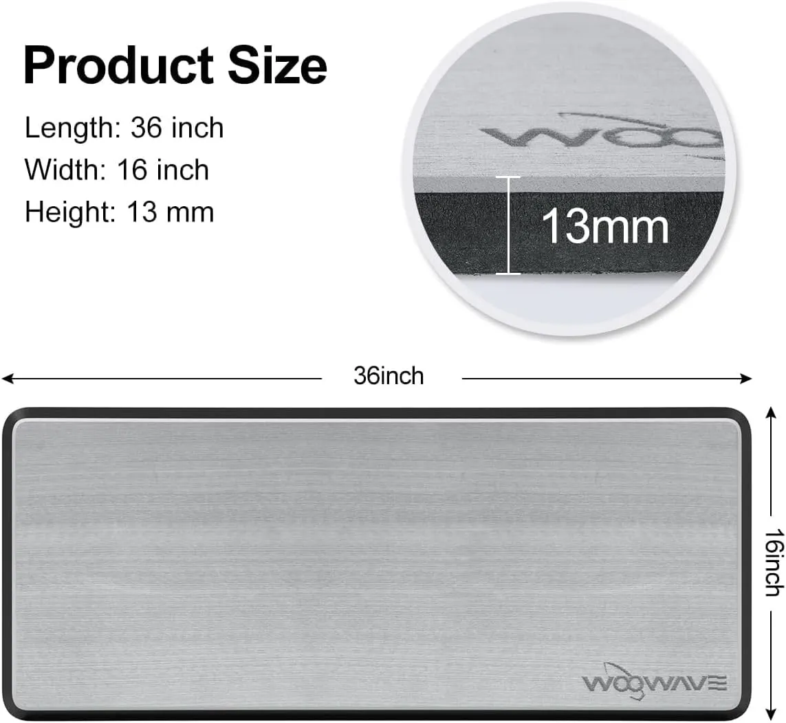 WOOWAVE EVA Helm Station Pad with Adhesive Backing Non Slip Boat Standing Mat 13mm Foam Boat Helm Pad for RV Sea Deck 36 inches X 16 inches, Teak