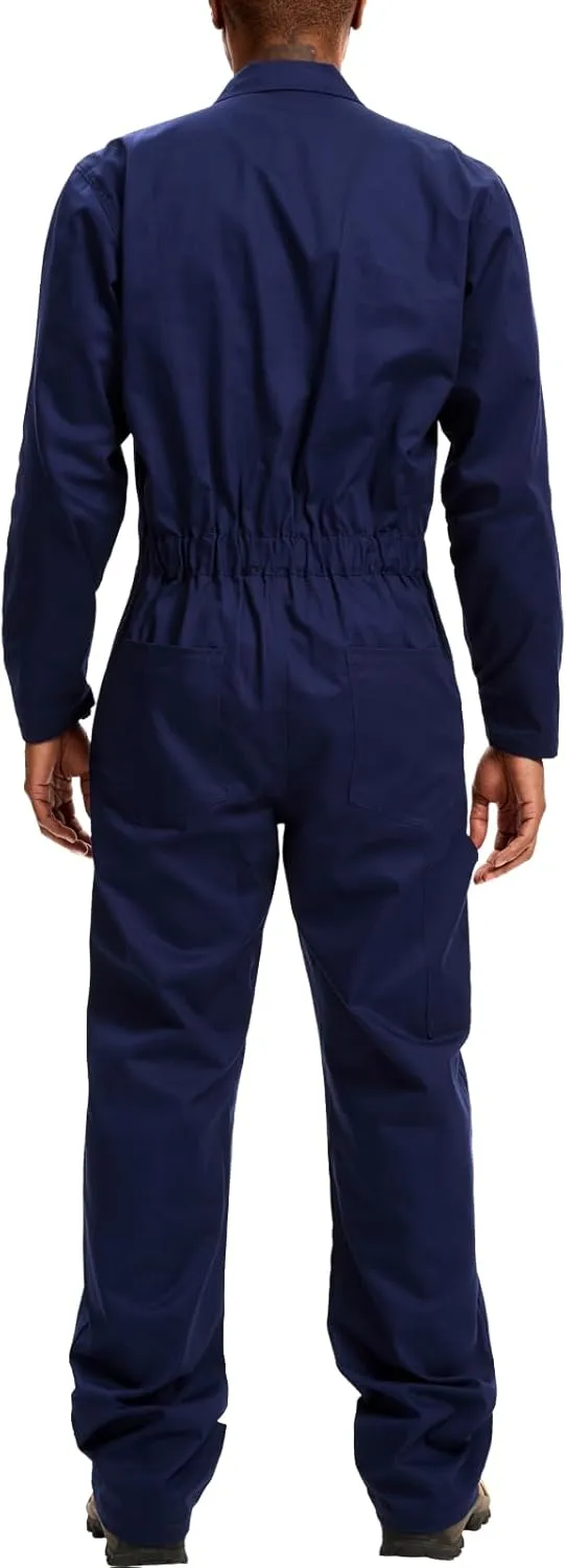WORK IDEA Men's Coveralls Long Sleeve Cotton Twill Workwear Coverall Relaxed Fit