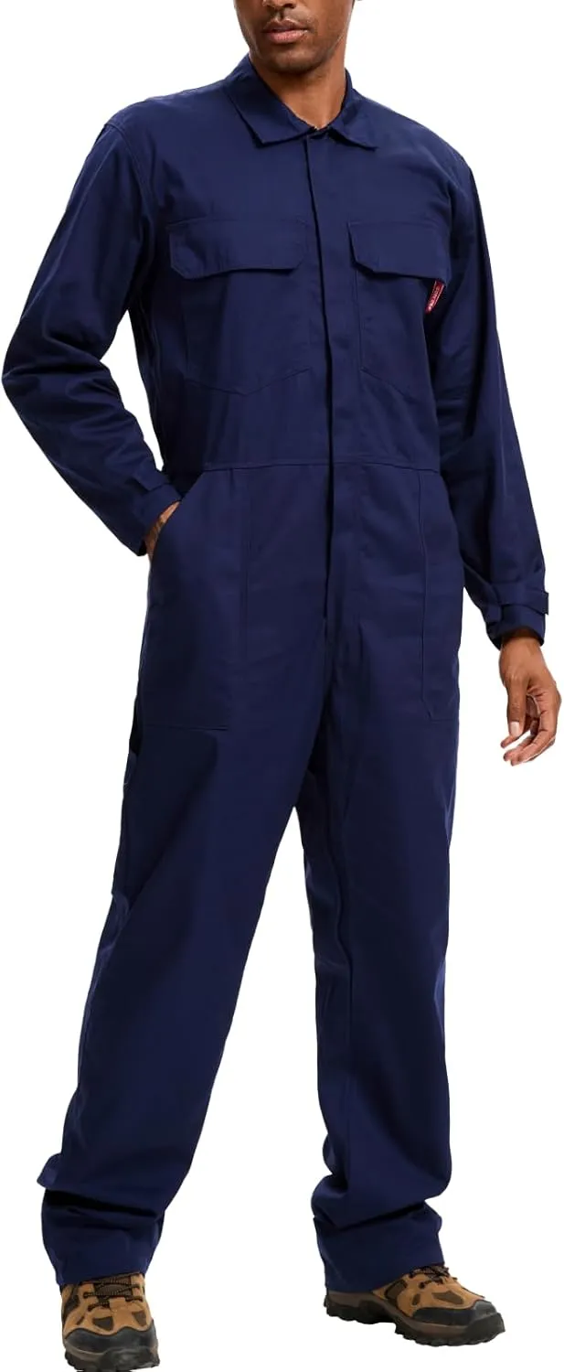 WORK IDEA Men's Coveralls Long Sleeve Cotton Twill Workwear Coverall Relaxed Fit