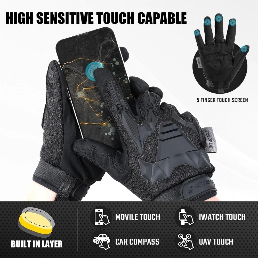 WTACTFUL Rubber Guard Tactical Gloves for Men, Breathable Comfort, Touchscreen Capable & Perfect for Outdoor Activities!