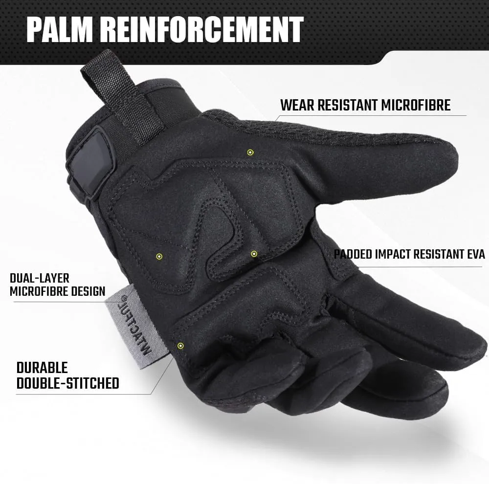 WTACTFUL Rubber Guard Tactical Gloves for Men, Breathable Comfort, Touchscreen Capable & Perfect for Outdoor Activities!