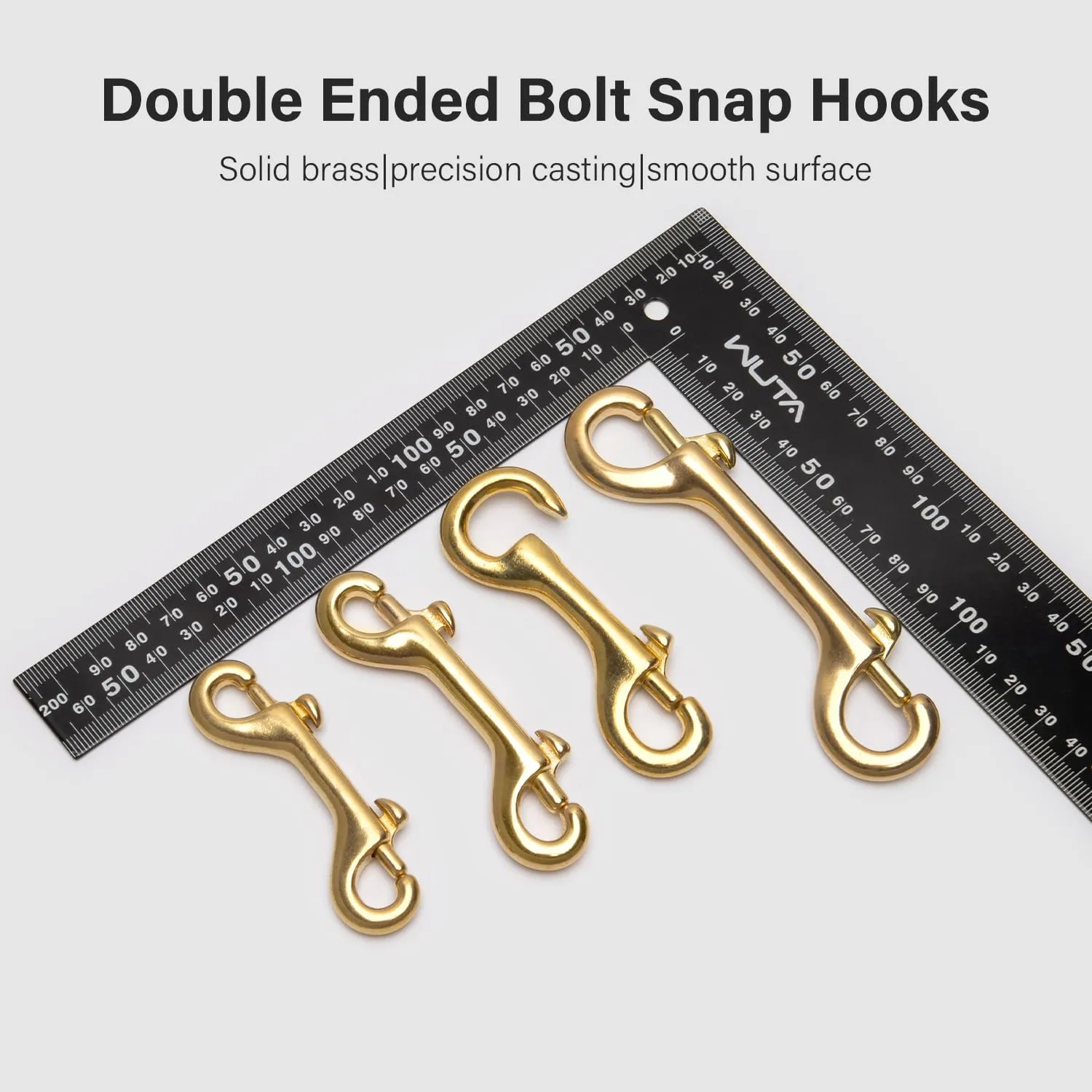 WUTA Brass Double End Snap Hook Clip Handmade Bag Hook Keychains Hook for Leather Craft Accessories Diving Pet Luggage Outdoor Mountaineering Tactical Equipment