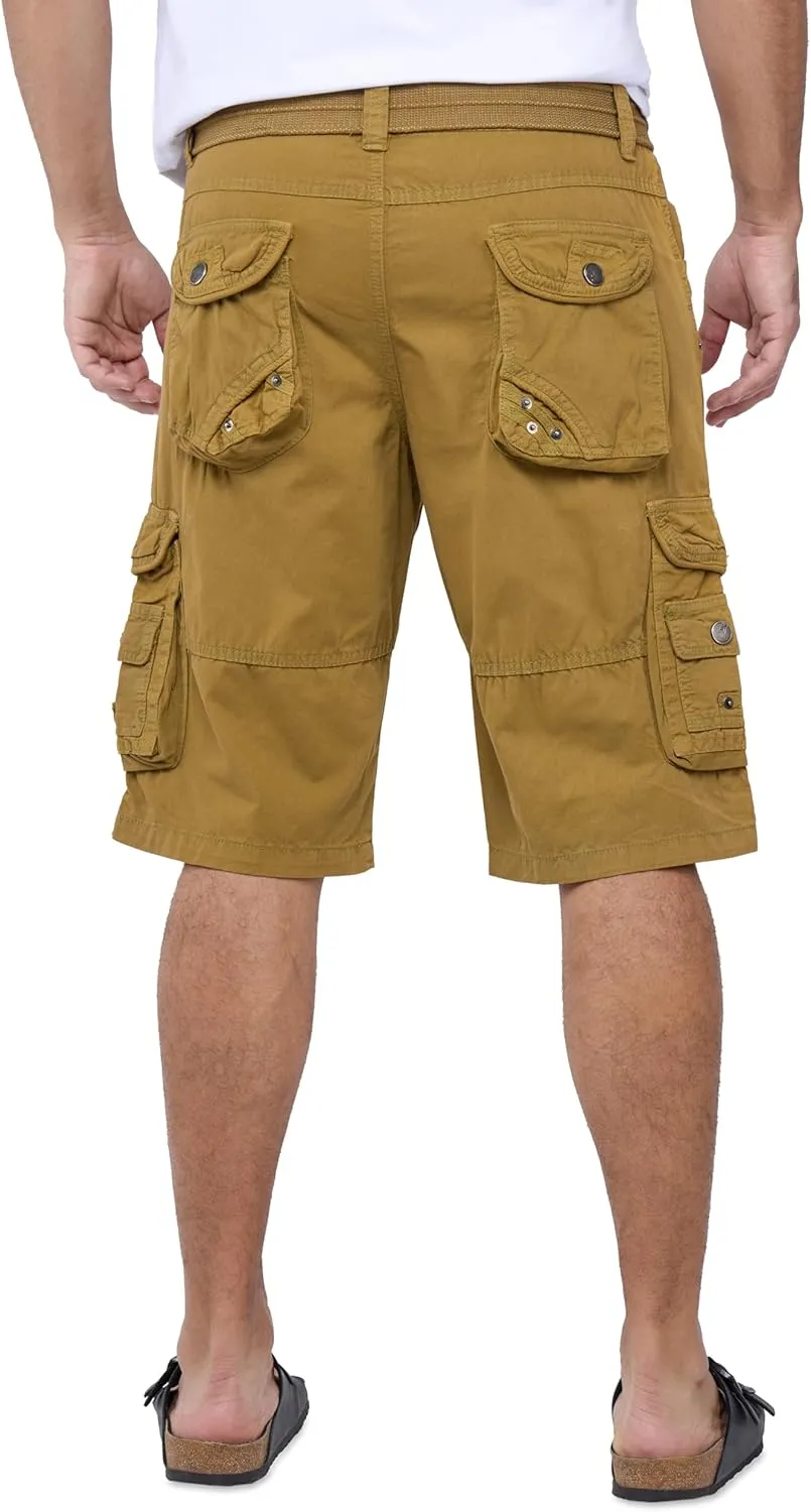 X RAY Mens Cargo Shorts Camo & Solid Colors 12.5" Inseam Knee Length Classic Fit Multi Pocket (Big and Tall Shorts for Men)
