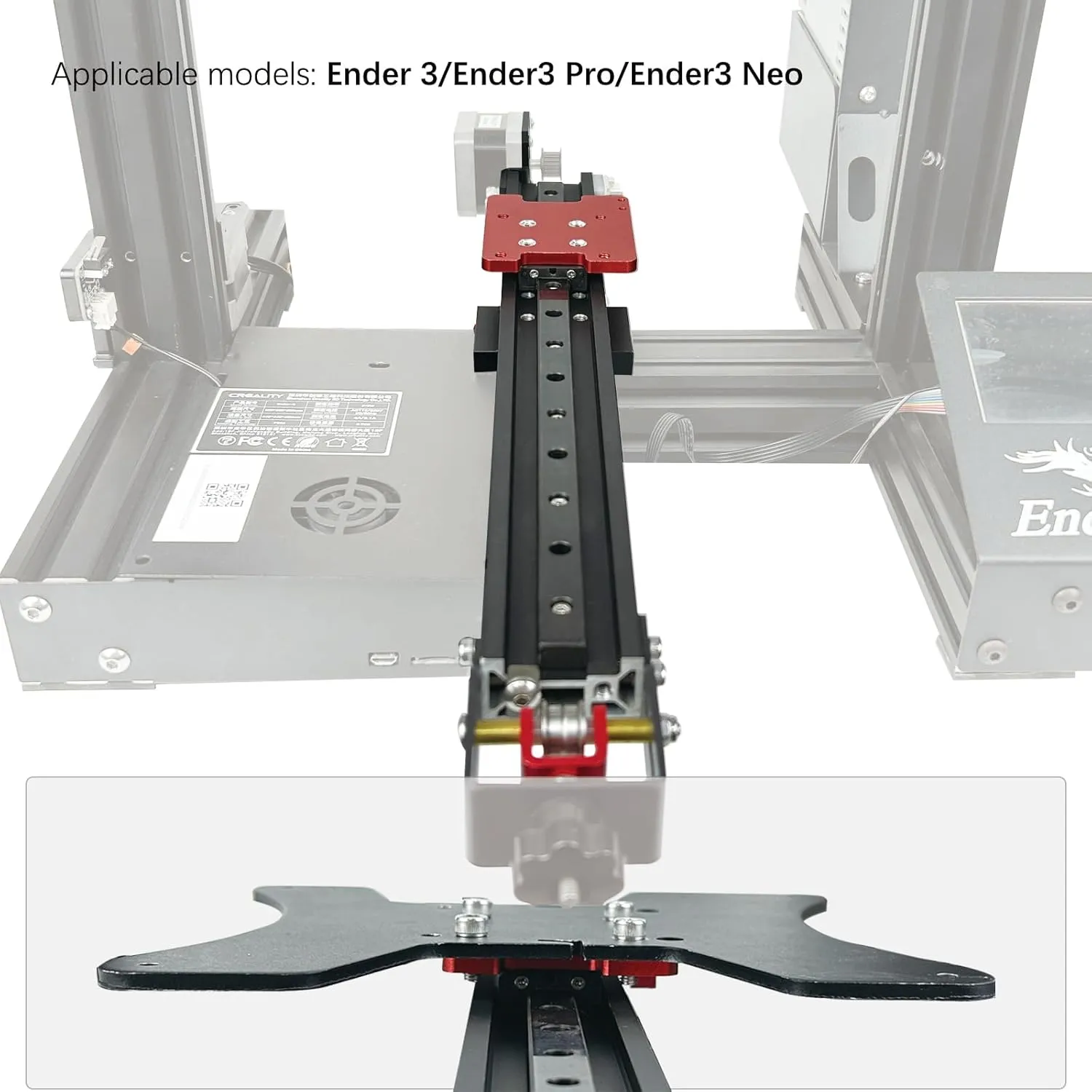 Y-axis MGN12H Linear Rail Guide Kit V3.2 Ender 3/3 pro/3 neo 3D Printers Upgrade Include Custom 4020 Profile and All Accessories from ChowThink