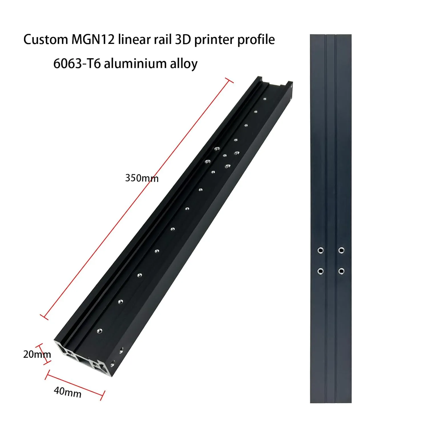 Y-axis MGN12H Linear Rail Guide Kit V3.2 Ender 3/3 pro/3 neo 3D Printers Upgrade Include Custom 4020 Profile and All Accessories from ChowThink