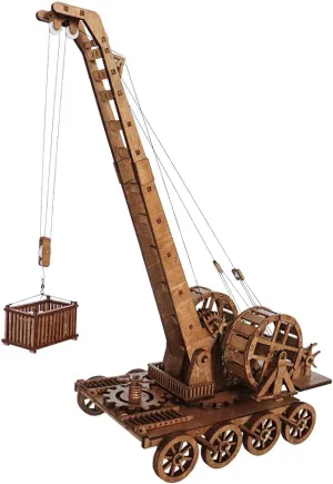 YAQUMW European Medieval Retro Wooden Cranes Crafting and Building Challenging Tabletop Game Toy Model Kits-1:36 Scale DIY 3D Wooden Puzzles for Personal Interest