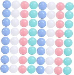YARNOW 100Pcs Crush Plastic Ocean Balls for Macaron Mixed Colors Bath Educational Balls for Ball Pits Playhouses and Pools Mesh Bag