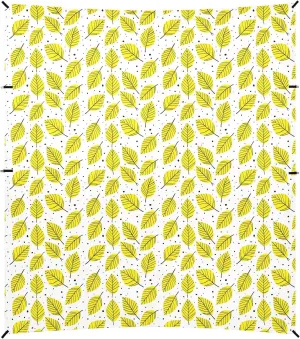Yellow Leaves Foldable Beach Tent UPF50  Protection Lightweight Portable Sun Shelter with Sandbags, Sand Shovel, Poles for Camping, Picnics, Backyard