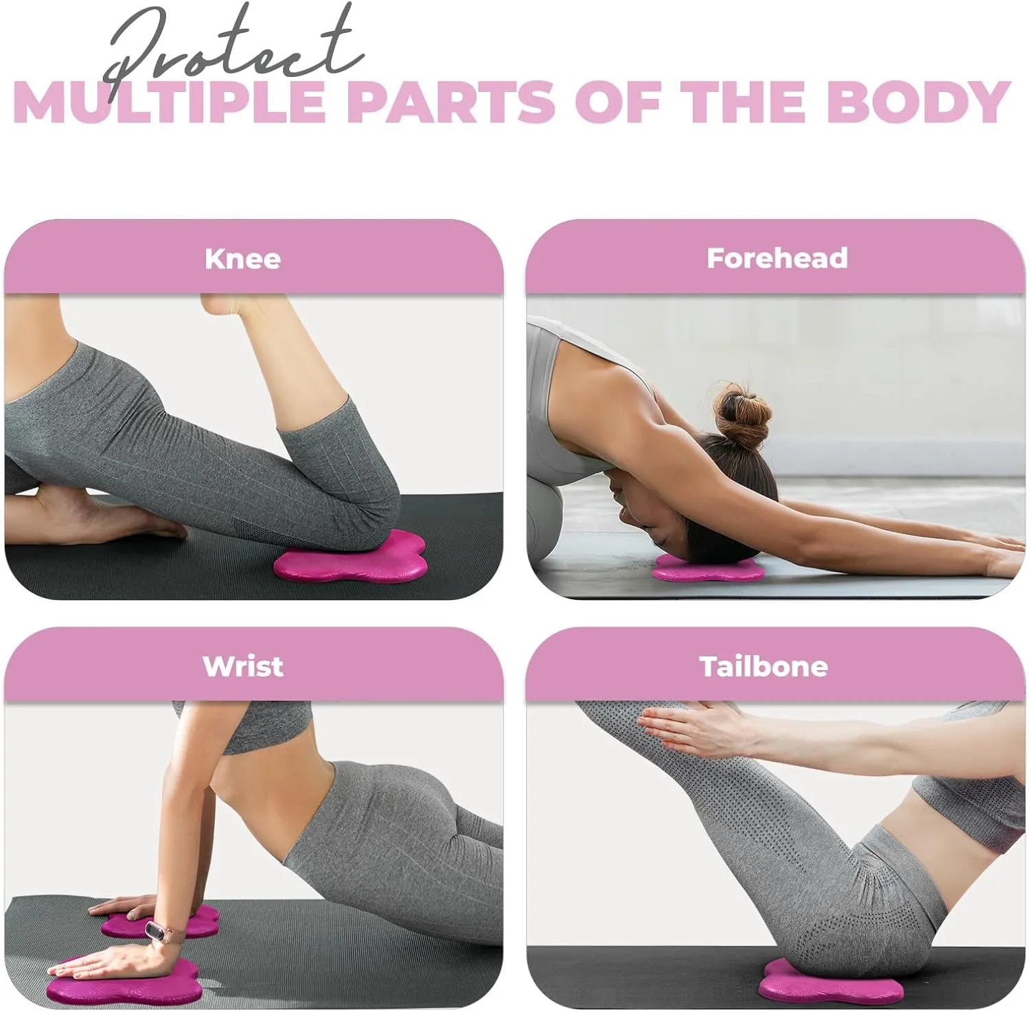 Yes4All 2PCS Yoga Knee Pads Extra Thick, Yoga Kneeling Pad for Pilates Exercise, 13/16 Inches Cushion Knees Elbow Mat Supplies for Women Men Fitness Travel