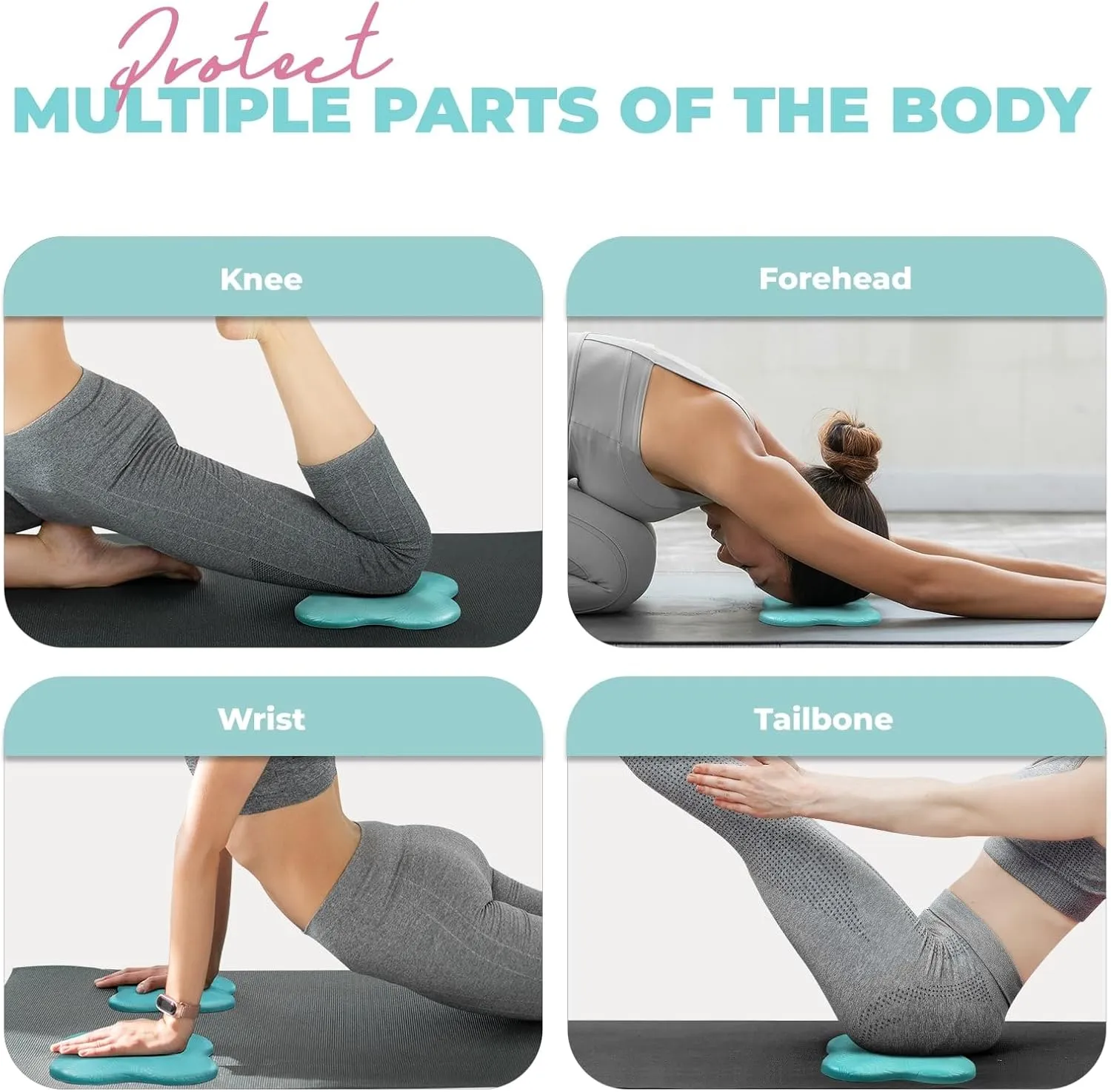 Yes4All 2PCS Yoga Knee Pads Extra Thick, Yoga Kneeling Pad for Pilates Exercise, 13/16 Inches Cushion Knees Elbow Mat Supplies for Women Men Fitness Travel