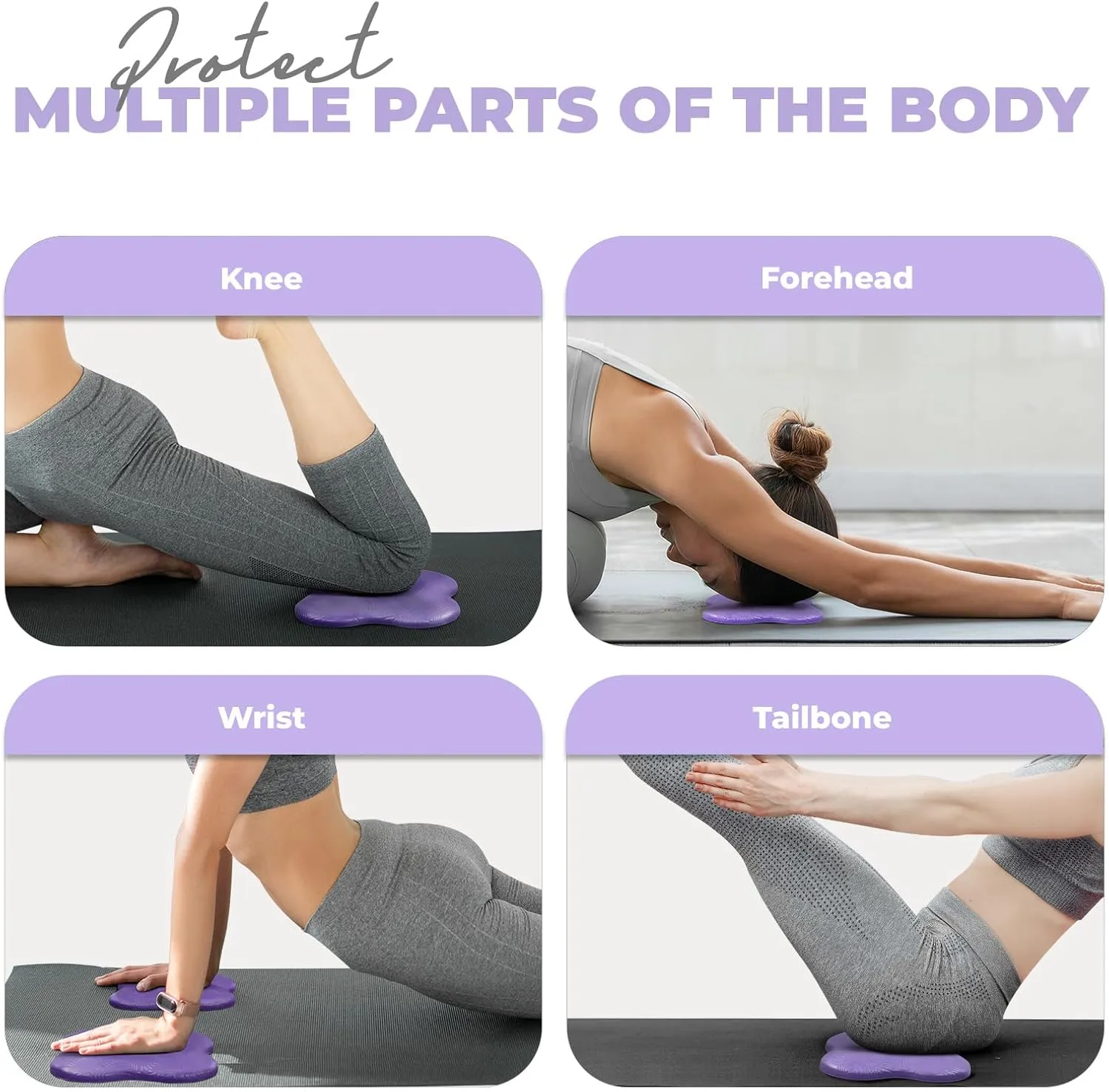 Yes4All 2PCS Yoga Knee Pads Extra Thick, Yoga Kneeling Pad for Pilates Exercise, 13/16 Inches Cushion Knees Elbow Mat Supplies for Women Men Fitness Travel
