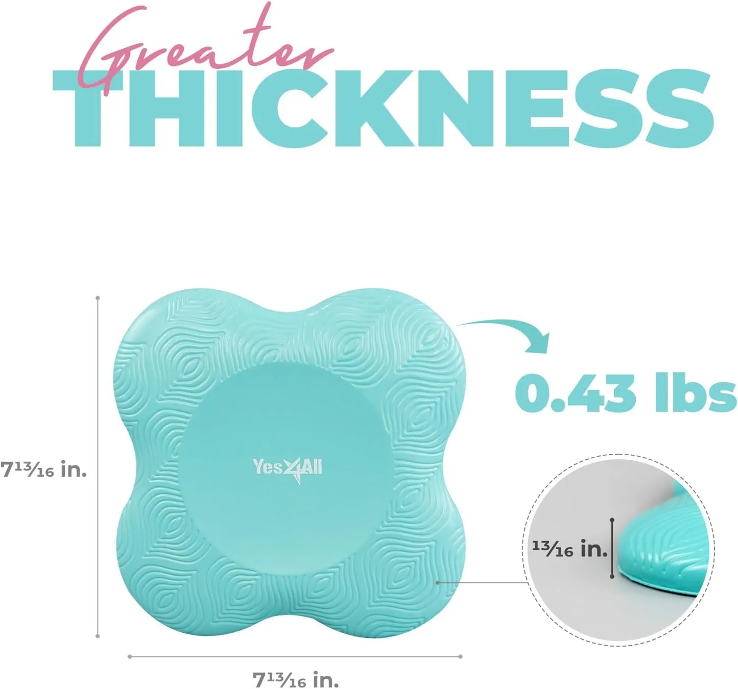 Yes4All 2PCS Yoga Knee Pads Extra Thick, Yoga Kneeling Pad for Pilates Exercise, 13/16 Inches Cushion Knees Elbow Mat Supplies for Women Men Fitness Travel