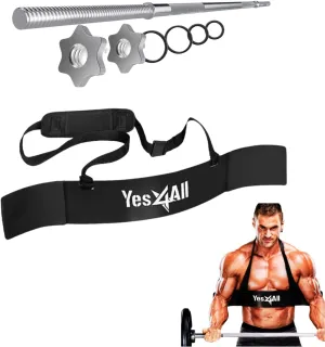 Yes4All 480LB Standard Straight Barbell 60" & EZ Curl Bar 47", Weight Bar 1" Diameter - Star Lock Collars & Rubber Ring for Deadlifts, Squats