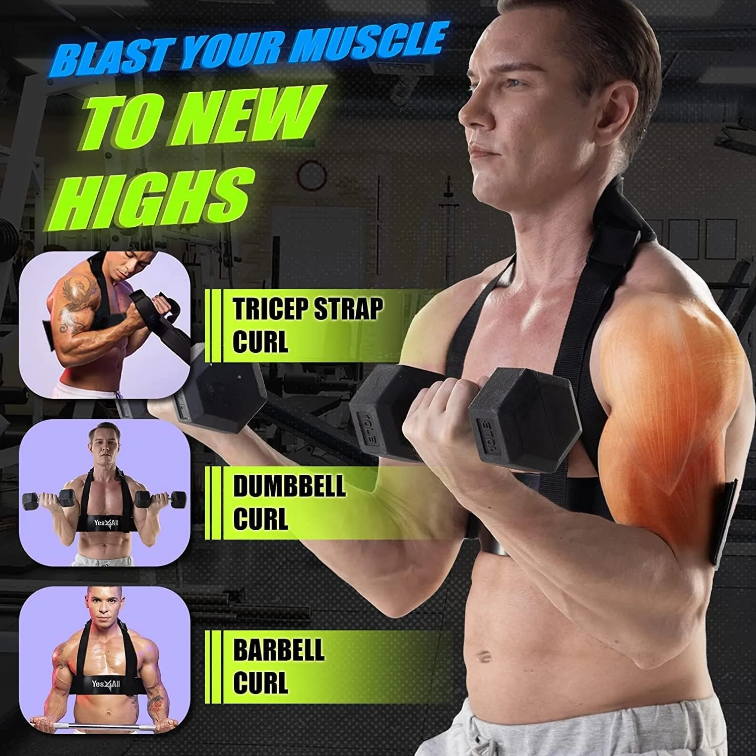 Yes4All 480LB Standard Straight Barbell 60" & EZ Curl Bar 47", Weight Bar 1" Diameter - Star Lock Collars & Rubber Ring for Deadlifts, Squats