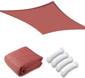 Yescom 1 Pack 13'x19' Rectangle Sun Shade Sail Red 95% UV Block Outdoor Patio Pool Garden Yard Carport Lawn Cover Net Awning Canopy