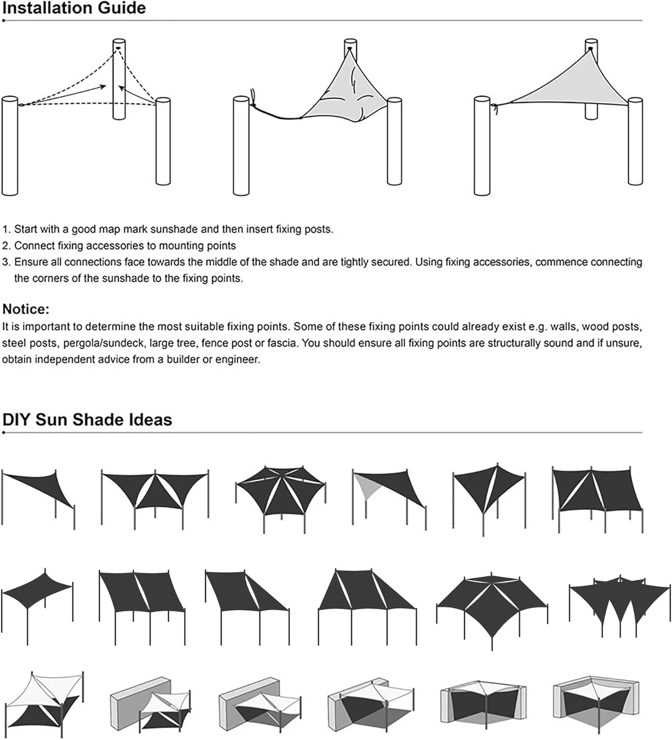 Yescom 2 Packs 10'x13' Rectangle Sun Shade Sail Gray 97% UV Block Outdoor Patio Pool Garden Yard Lawn Carport Cover Net Awning Canopy Cload