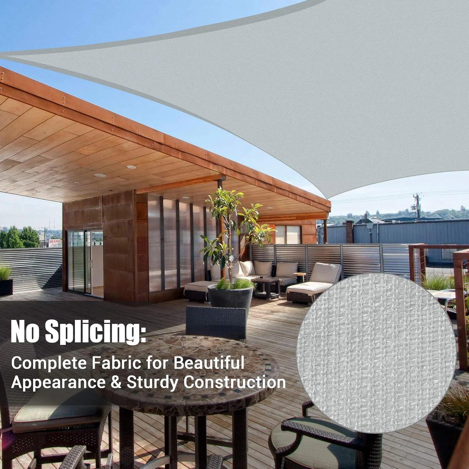 Yescom 2 Packs 10'x13' Rectangle Sun Shade Sail Gray 97% UV Block Outdoor Patio Pool Garden Yard Lawn Carport Cover Net Awning Canopy Cload