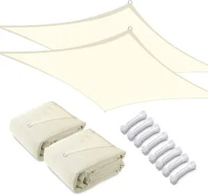 Yescom 2 Packs 20'x16' Rectangle Sun Shade Sail Off White 97% UV Block Outdoor Patio Pool Garden Yard Lawn Carport Cover Net Awning Canopy