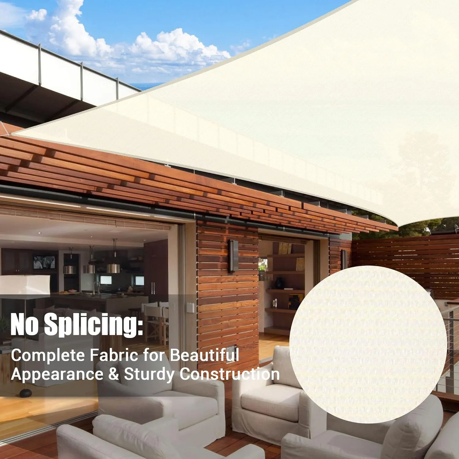 Yescom 2 Packs 20'x16' Rectangle Sun Shade Sail Off White 97% UV Block Outdoor Patio Pool Garden Yard Lawn Carport Cover Net Awning Canopy