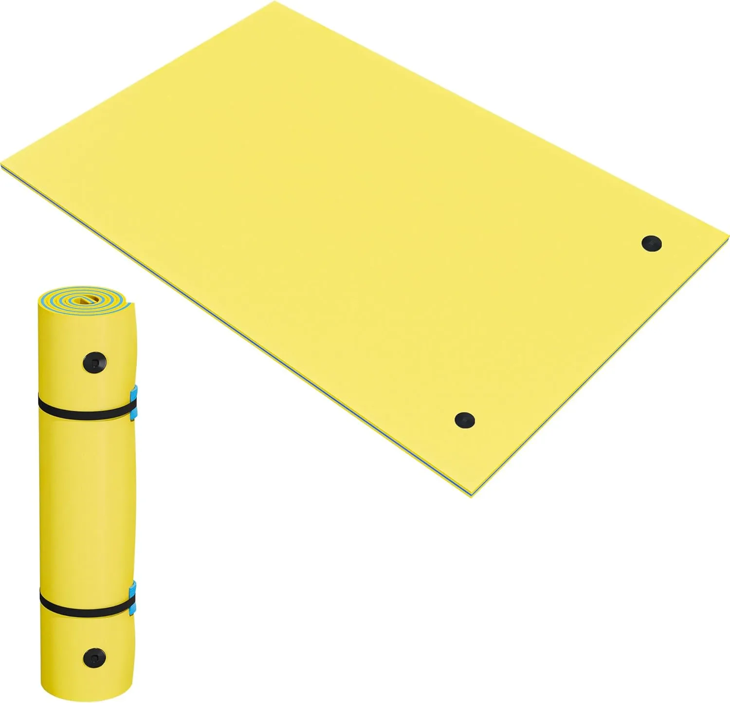 YITAHOME 9'/12' Lily Pad Floating Mat for Lake and Pool, Portable Outdoor Water Floating Mat, 3-Layer XPE Floating Island for Boat, Beach, Ocean, Yellow