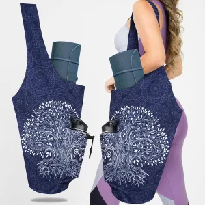Yoga Mat Bag Yoga Tote Bag with Large Waterproof Zipper Pocket and Drawstring Pocket Yoga Mat Bag Carrier Fit Most Size Mats and All You Stuff