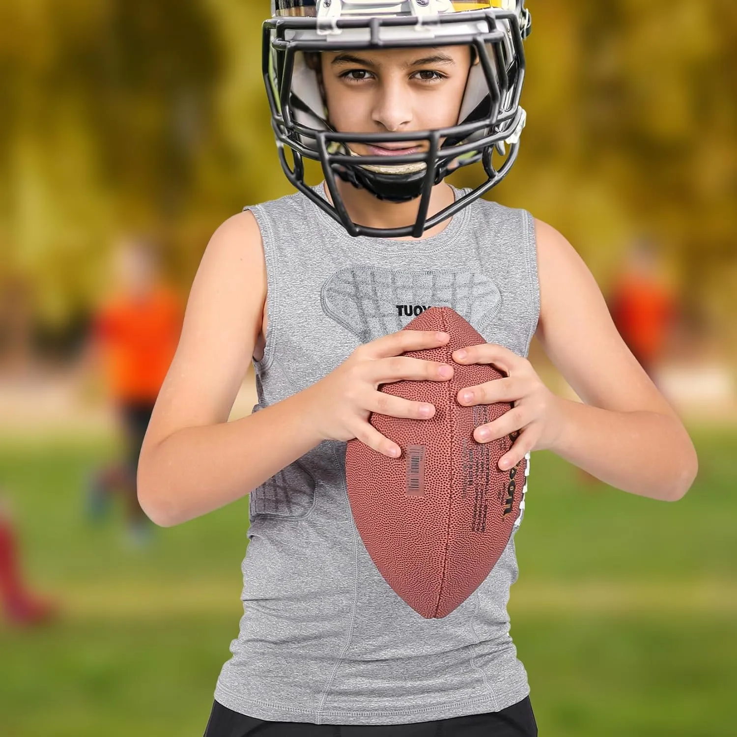 Youth Padded Compression Shirt Vest Rib Chest Protector Football Baseball