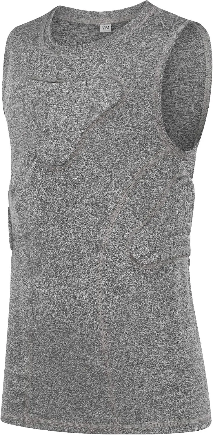 Youth Padded Compression Shirt Vest Rib Chest Protector Football Baseball