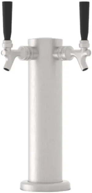 Zephyr Presrv™ Double Tap Kit - Includes Two Taps, Stainless Steel Tower, 2 Beer Lines, Gas Line, Regulator, CO2 Tank and 2 D-style Keg Couplers - Designed to use with a Presrv™ kegerator