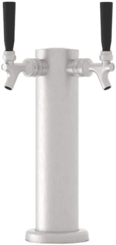 Zephyr Presrv™ Double Tap Kit - Includes Two Taps, Stainless Steel Tower, 2 Beer Lines, Gas Line, Regulator, CO2 Tank and 2 D-style Keg Couplers - Designed to use with a Presrv™ kegerator