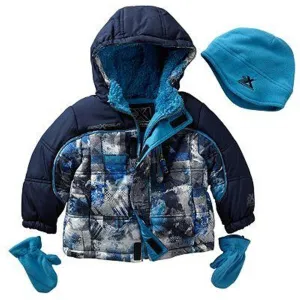 ZeroXposur Baby Boy's Switch Puffer Jacket Set (12 Months, Blue)